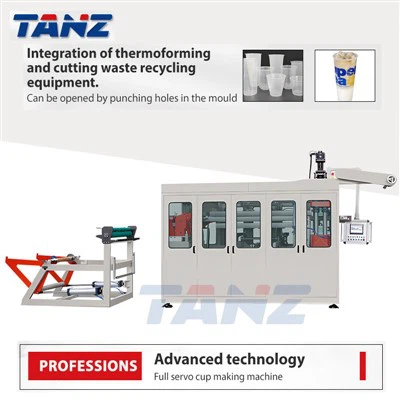 Maszyna do produkcji filiżanek i misek z tworzywa sztucznego Servo Stretch Sprzęt do produkcji filiżanek herbaty mlecznej Jednorazowa maszyna do termoformowania tworzyw sztucznych